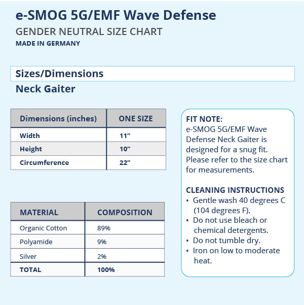 e-SMOG 5G/EMF Wave Defense Neck Gaiter