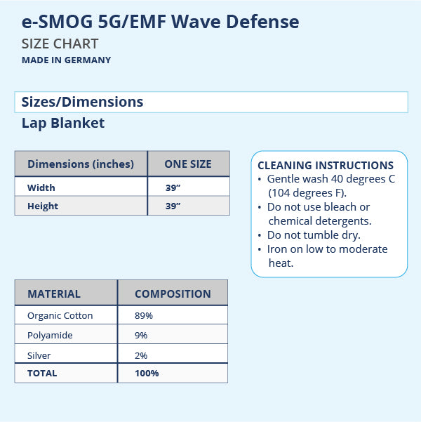 e-SMOG 5G/EMF Wave Defense Lap Blanket