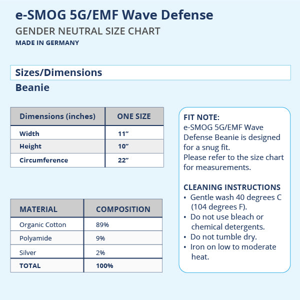 e-SMOG 5G/EMF Wave Defense Beanie
